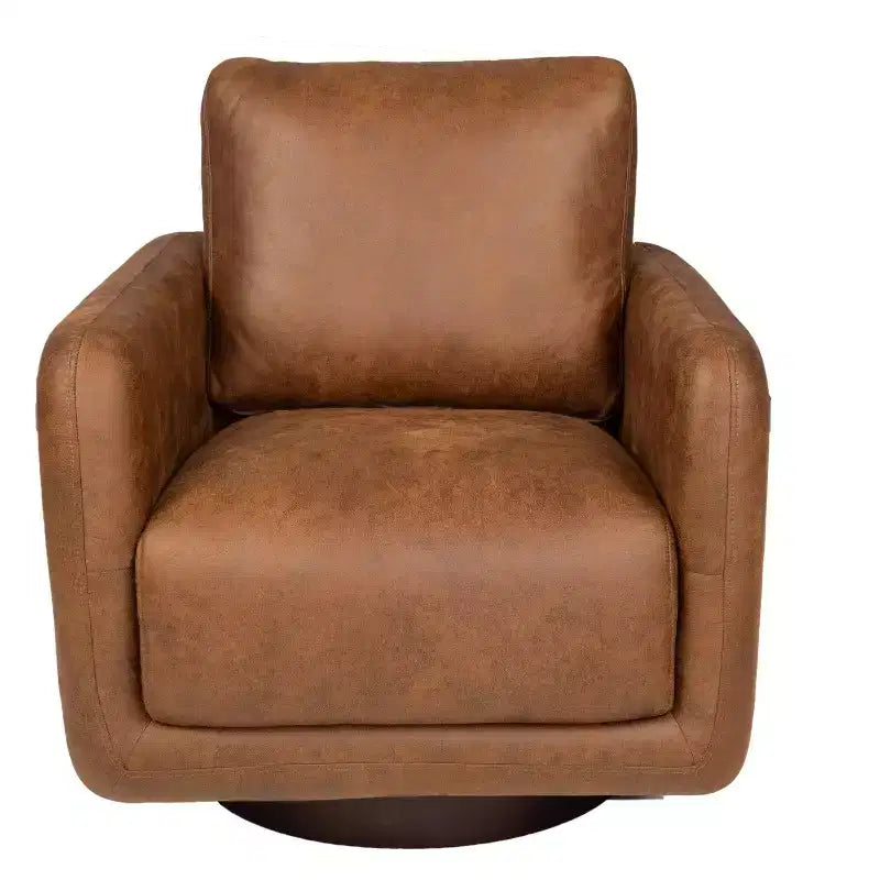 Poltrona Girevole con Cuscino Schienale – Rivestimento Boucle, Sedia Lounge a Basso Profilo