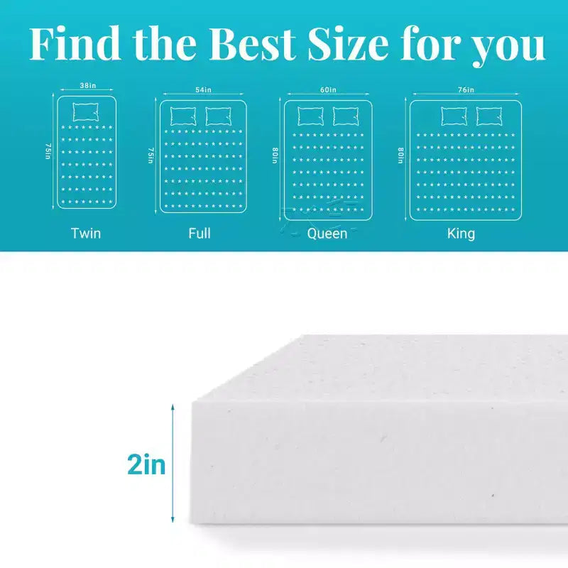 Materasso in Memory Foam Gel con Elastici – Certificato CertiPUR-US