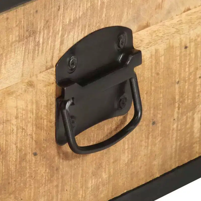 Tavolino da Salotto 70x50x33 cm in Legno Massello di Mango con Contenitore