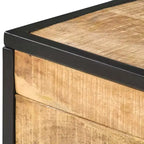 Tavolino da Salotto 70x50x33 cm in Legno Massello di Mango con Contenitore