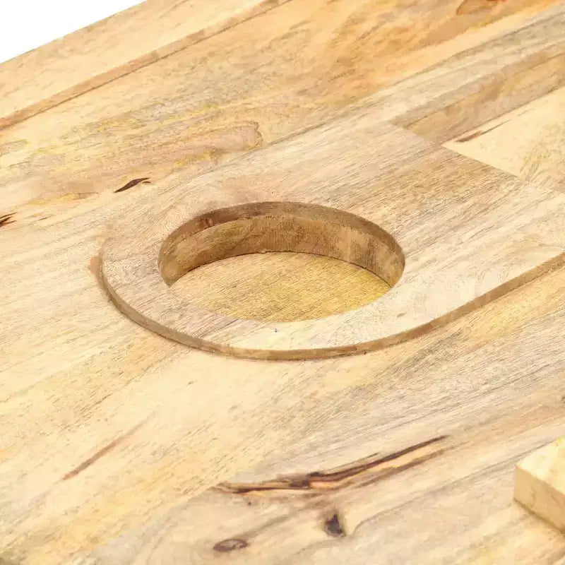 Tavolino da caffè in legno massello di mango con design a cassetta, 100 x 52 x 45 cm