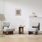 MAYEERTY Set of 2 Modern Lounge Chair, Polyester Upholstery Walnut Base, Living Room Office, Multi-Color