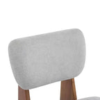 Set di 2 moderne poltrone lounge con rivestimento in poliestere e base in legno di noce